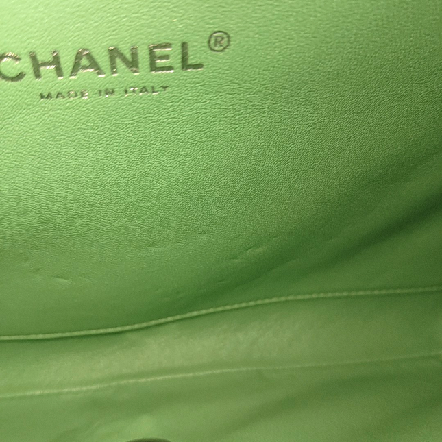 Chanel Envelope Clutch with Chains 2013 Shoulder Bag Apple Green Patent Leather