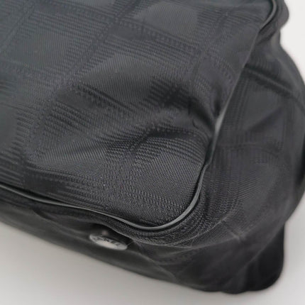 Chanel Travel Line Boston /Bowling Bag 2002 -2003 Black Fabric Shoulder Bag