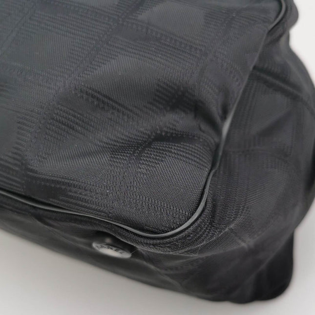 Chanel Travel Line Boston /Bowling Bag 2002 -2003 Black Fabric Shoulder Bag