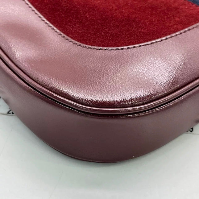 Gucci Jackie 1961 Small Burgundy Suede and Leather Bag