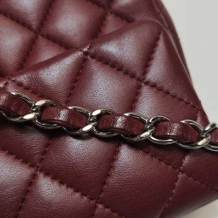 Chanel Classic Flap Rectangular Mini Burgundy Lambskin Silver HW, 2019