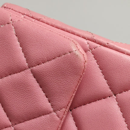 Chanel Classic Flap Mini 2016 Pink Lambskin Leather Silver Hardware