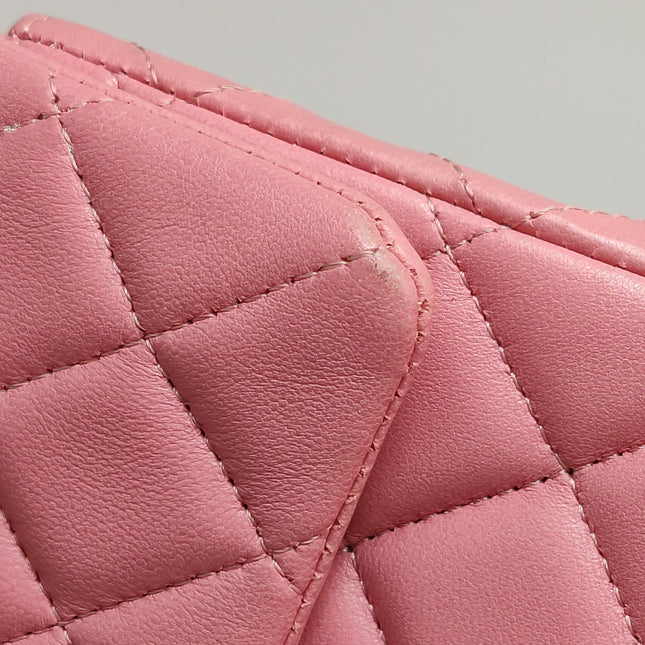 Chanel Classic Flap Mini 2016 Pink Lambskin Leather Silver Hardware