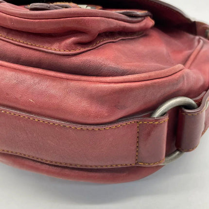 Dior Vintage Gaucho Large Red Leather Crossbody Bag
