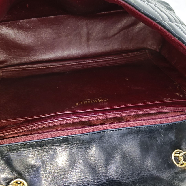 Chanel Classic Flap Jumbo Vintage Black Lambskin Leather Single Flap 24k Gold Hardware, 2008-2009