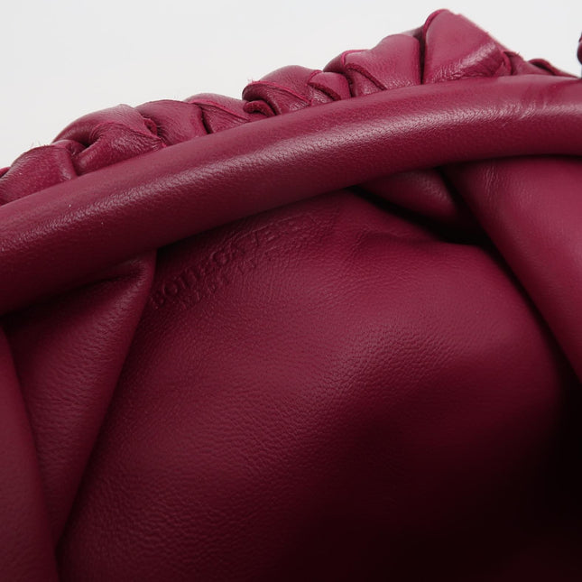 Bottega Veneta Pouch Mini Intrecciato Burgundy Lambskin Leather Crossbody Bag