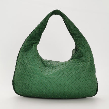 Bottega Veneta Veneta Hobo Green Intrecciato Leather Medium 40cm