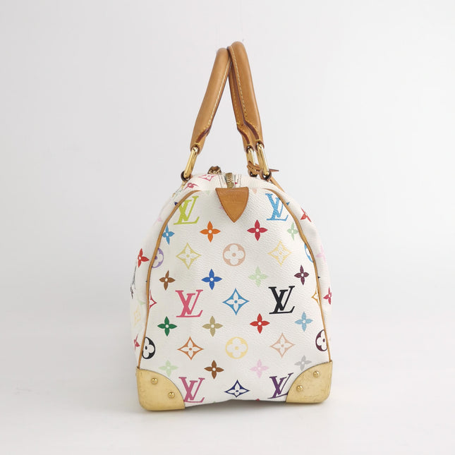 Louis Vuitton x Takashi Murakami Speedy 30 Lock White Multicolor