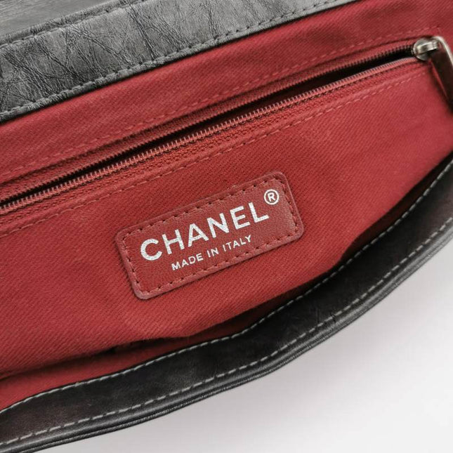 Chanel Paris Bombay Pondicherry Flap Bag Quilted Large Grey Silver Hardware