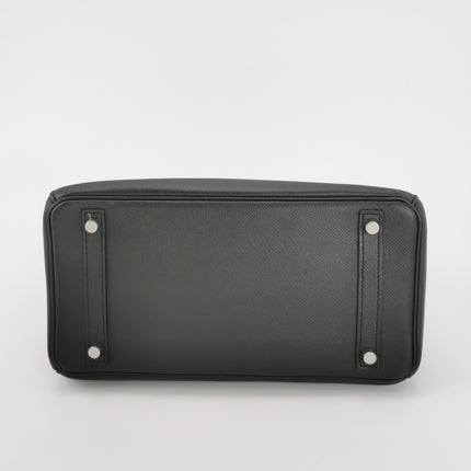 Hermes Birkin 30 Black Epsom Leather Palladium Hardware 2012
