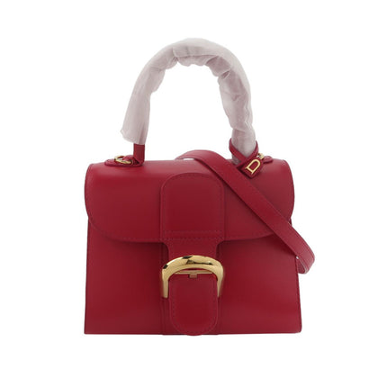 Delvaux Brilliant Mini Red Calfskin Leather Top Handle Crossbody Bag-Luxbags