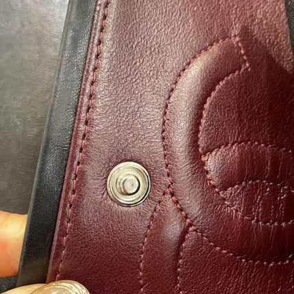 Chanel Timeless Classic Flap Medium Black Lambskin Leather Silver Hardware, 2006-08