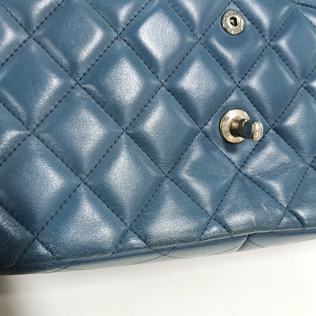 Chanel Classic Flap Jumbo Large Blue Lambskin Leather, 2012-2013