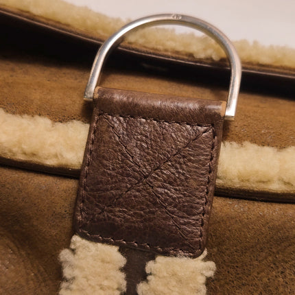 Dior Flight Medium Brown Shearling Leather Shoulder Bag