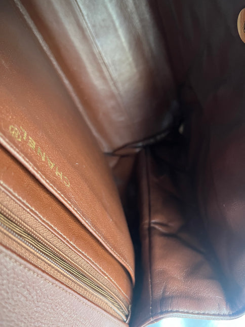 Chanel Vintage Top Handle Kelly Dark Caramel Flap Bag Caviar Leather 24k Gold Plated Hardware, 1996-1997