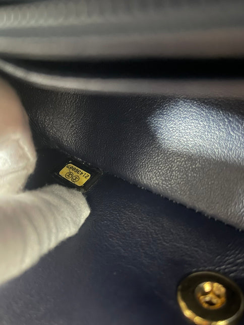 Chanel Classic Flap Rectangular Mini 2015 Navy Lambskin Gold Hardware