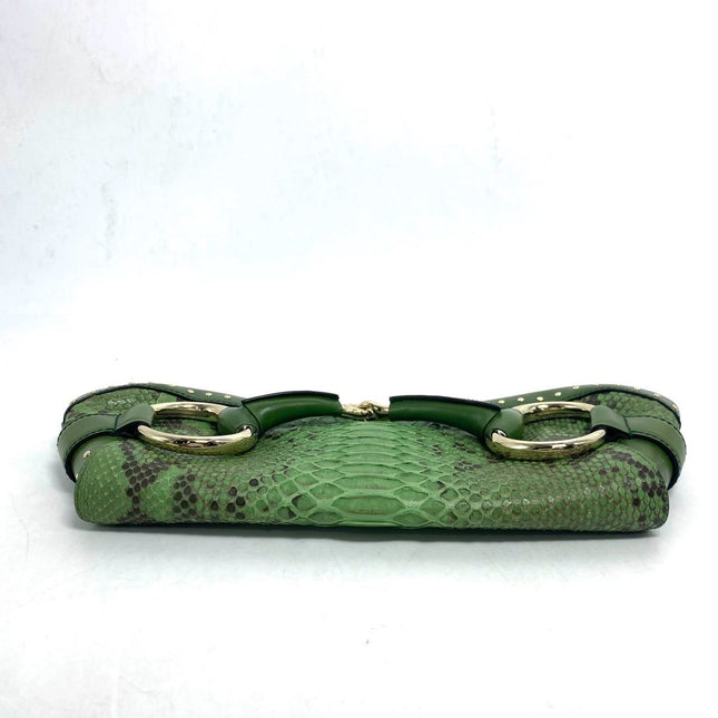 Sold Gucci Horsebit 1955 Green Crocodile Skin Shoulder Bag Large