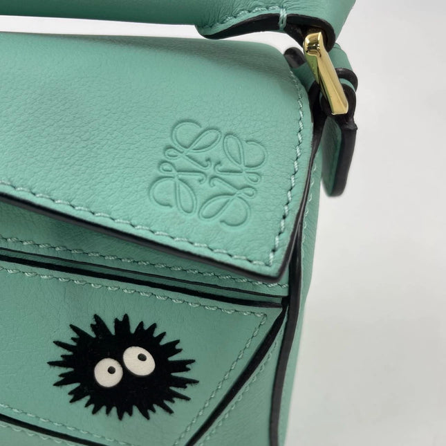 Loewe x Studio Ghibli Collection Susuwatari Mini Puzzle Green Crossbody Bag