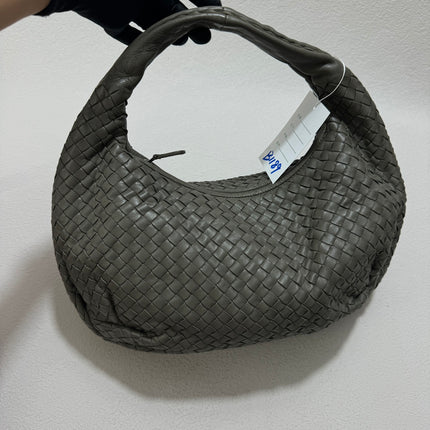 Sold Bottega Veneta Belly Hobo Intrecciato Grey Leather Medium 40cm-Luxbags