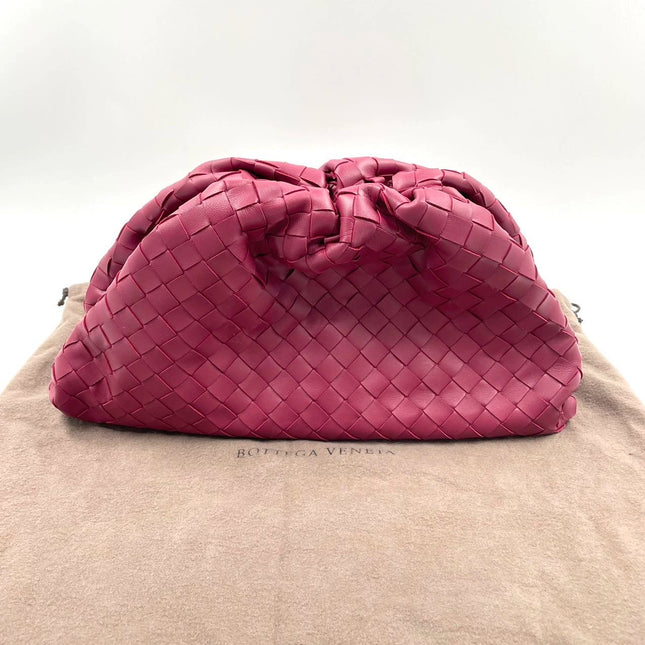 Sold Bottega Veneta Pouch Large Intrecciato Leather Clutch Burgundy
