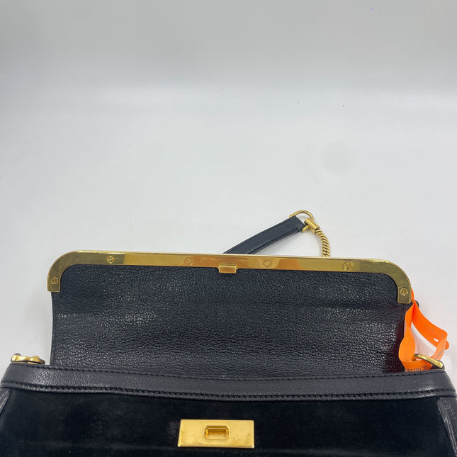 Louis Vuitton Avant-Garde Pochette Clutch Suede Leather Crystal Logo, 2011