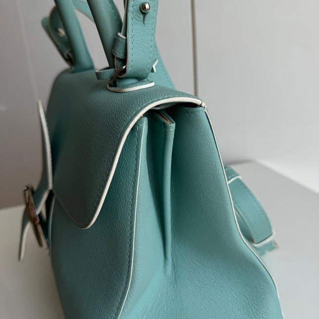 Delvaux Brilliant MM Medium Bright Tiffany Blue Calfskin Leather Crossbody Bag