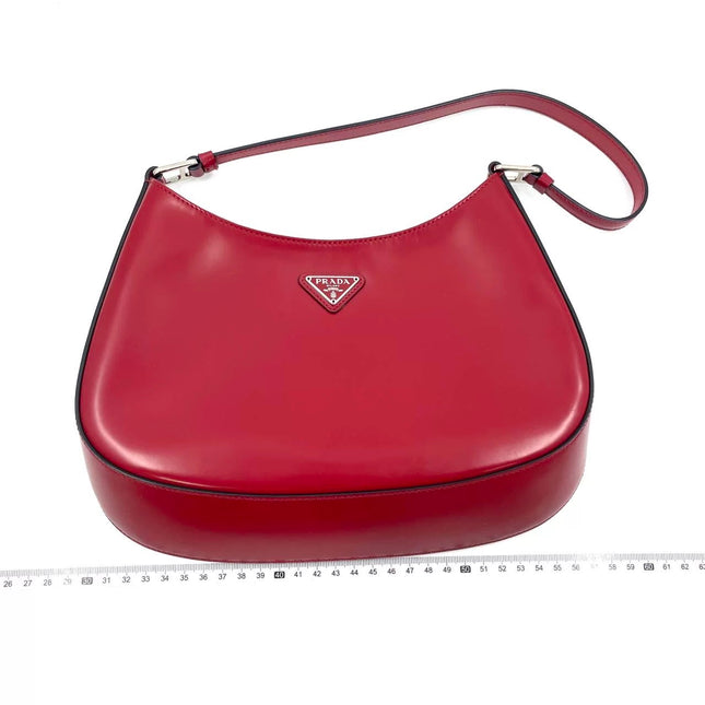 Prada Cleo Red Leather Shoulder Bag-Luxbags
