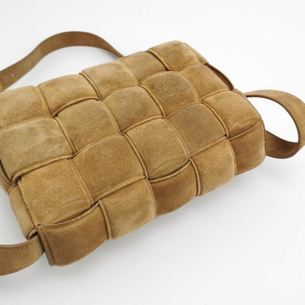 Bottega Veneta Padded Cassette Suede Leather Light Brown Beige