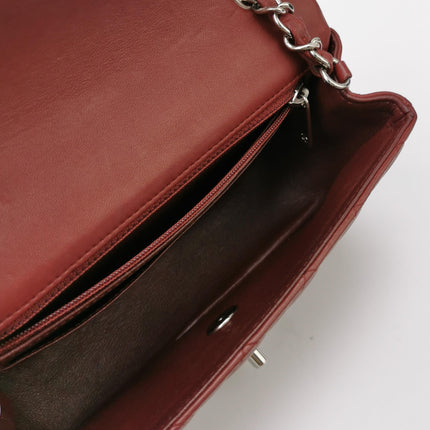 Chanel Classic Flap Rectangular Mini Burgundy Lambskin Silver HW, 2019