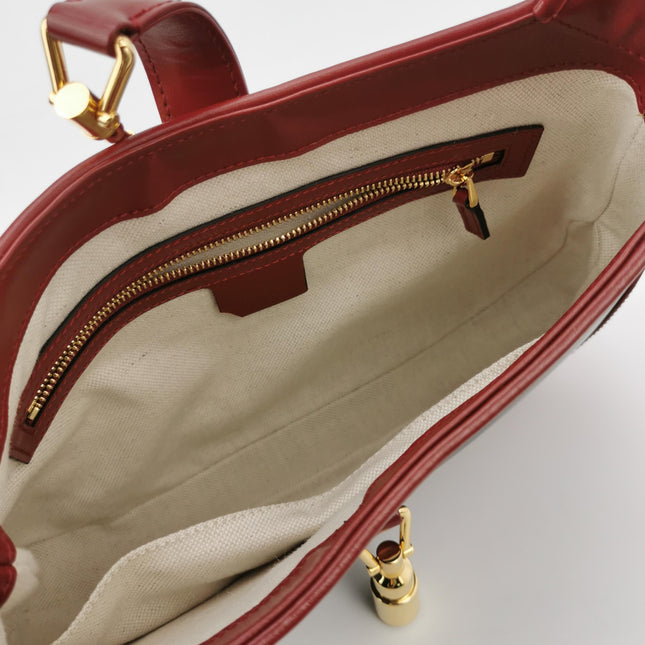 Gucci Jackie 1961 Small Navy and Burgundy Leather Crossbody Bag