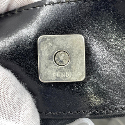 Fendi Brown and White Zebra Print Ponyhair Tote with Metal Plates