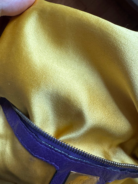 Fendi Mamma Baguette Purple Suede Leather