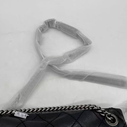 Chanel 2013 Paris-Edinburgh Large Black Flap Calfskin Leather Shoulder Bag