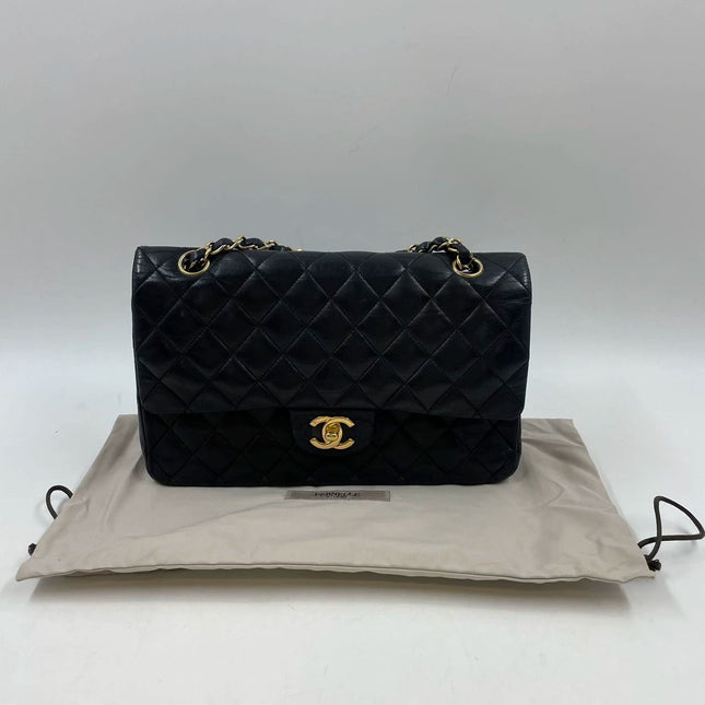 Sold Chanel Timeless/ Classic Flap Medium Black with 24k Gold Plated Hardware