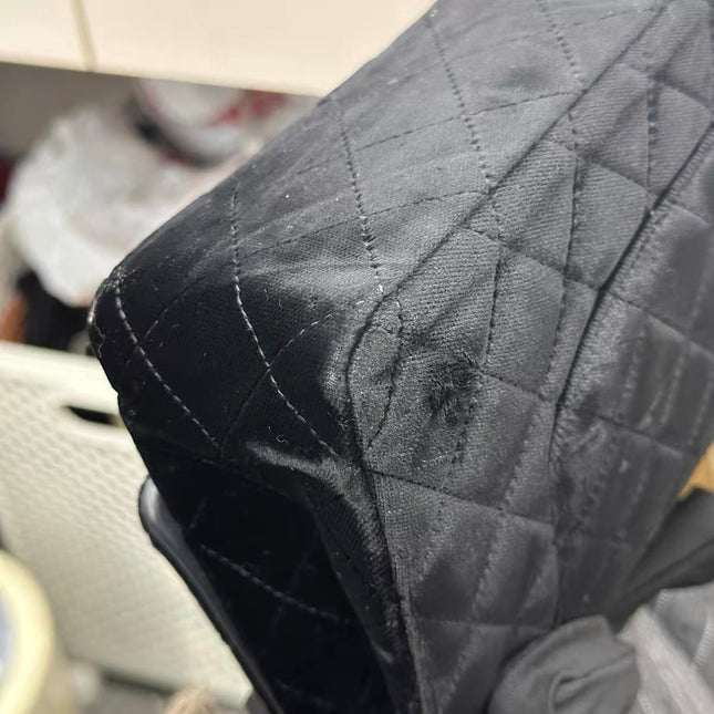 Chanel Classic Flap Medium Black Velvet Gold Hardware, 2014-2015