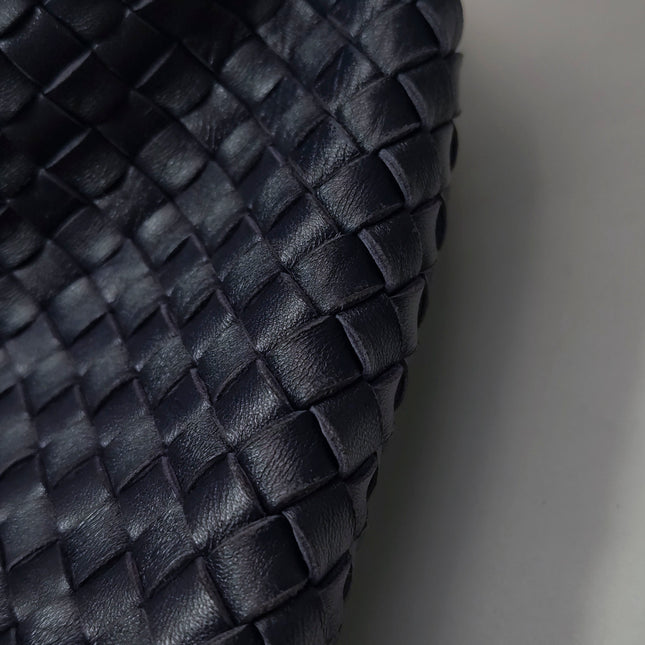 Bottega Veneta Cabat MM Intreccio Leather Tote Bag Navy 40cm