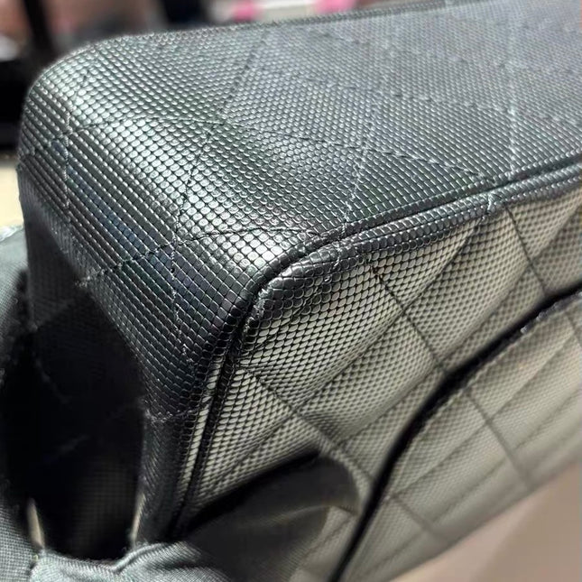 Chanel Classic Flap Medium 2016 Black Pixel Effect Calfskin Leather Gold Hardware