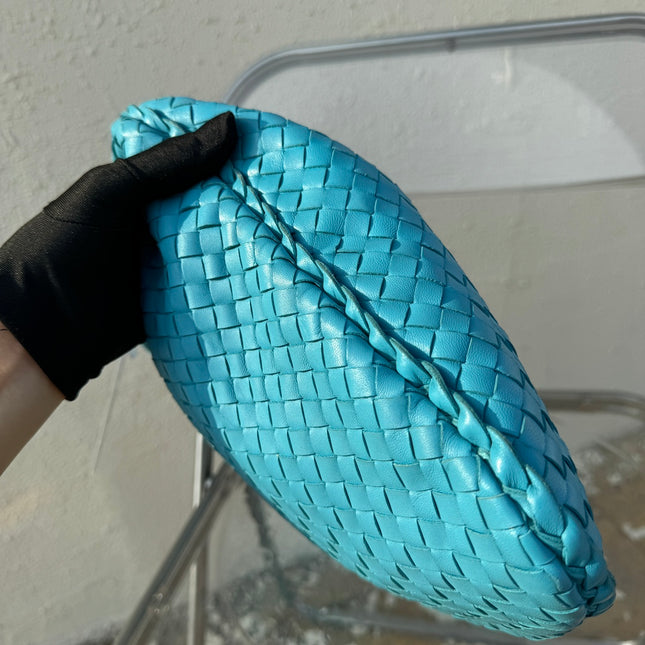 Bottega Veneta Veneta Hobo Medium Light Blue Intrecciato Leather Bag 40cm