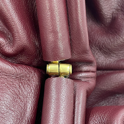 Bottega Veneta Pouch Calfskin Leather Burgundy Large