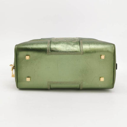 Loewe Amazona 29 Zip Around in Metallic Green Lambskin Leather