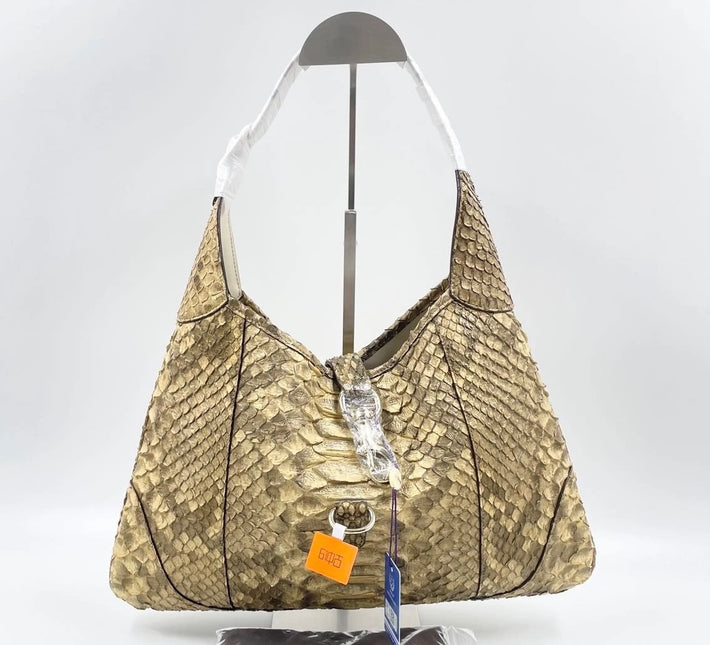 Gucci Jackie Vintage Camel Python Leather Rare