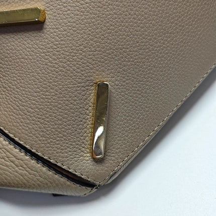 Loewe Puzzle Medium Sand Beige Calfskin Leather Bag Brown Strap