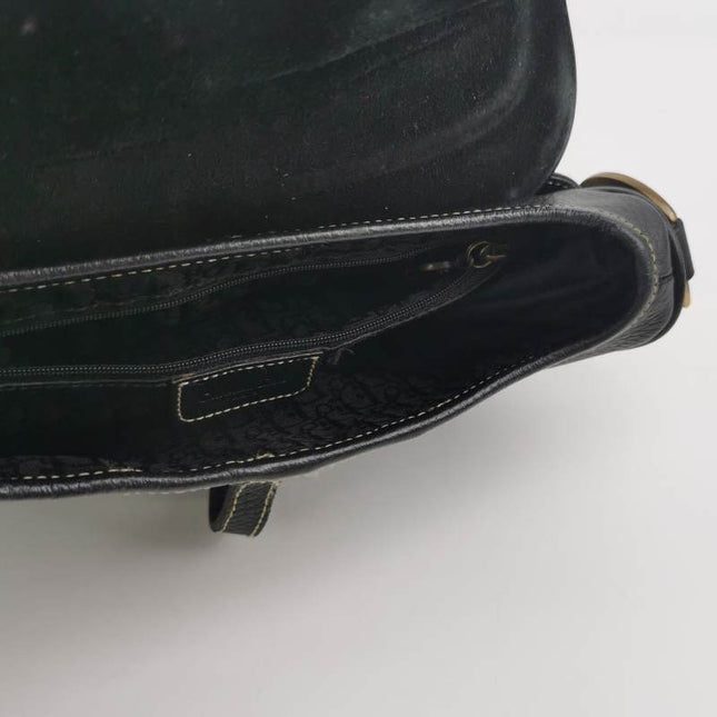 Dior Saddle Vintage Leather Black with Antiqued Gold Hardware