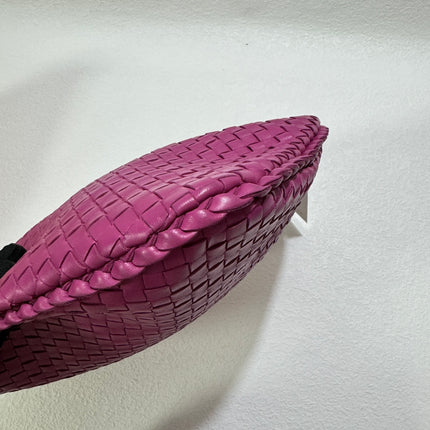 Sold Bottega Veneta Veneta Hobo Medium Deep Fuchsia Pink Intrecciato Leather Bag 40cm