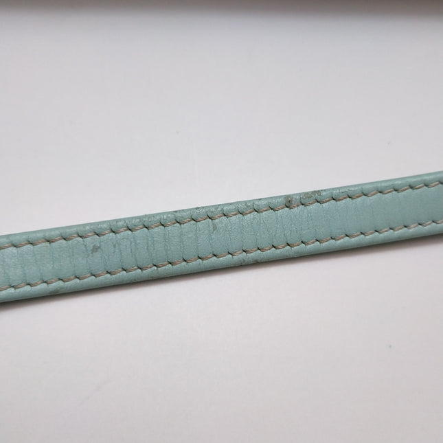 Chanel Deauville Tote Light Blue Cloth Leather Chain Handle Small 34cm