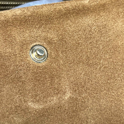 Bottega Veneta Maxi Messenger Bag Suede Leather Tan