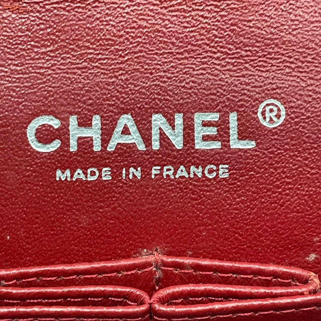 Chanel Classic Flap Medium 2011 Red Patent Leather Silver Hardware