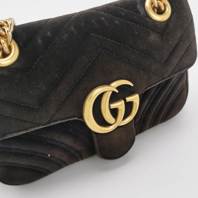 Sold Gucci Marmont Mini Black Velvet Camera Bag