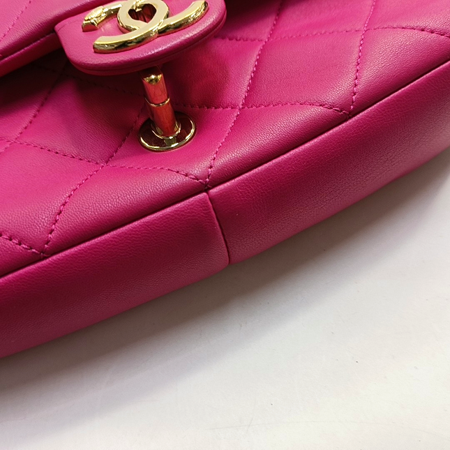 Chanel Elegant Gold Chain Resin Bi-color Single Flap Bag Small Pink