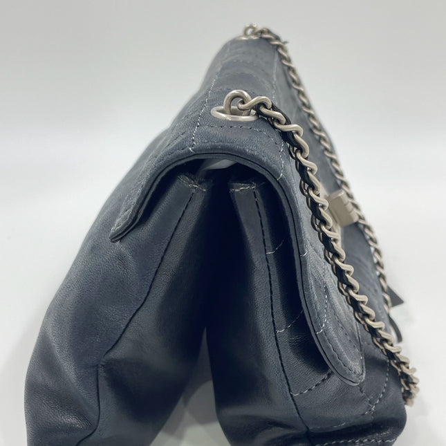 Chanel 2.55 Black Lambskin Square Stitching Shoulder Bag